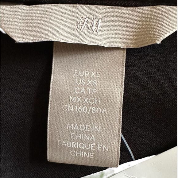 H&M Wrapover Black Satin Classic Blouse. Size XS - Picture 7 of 8